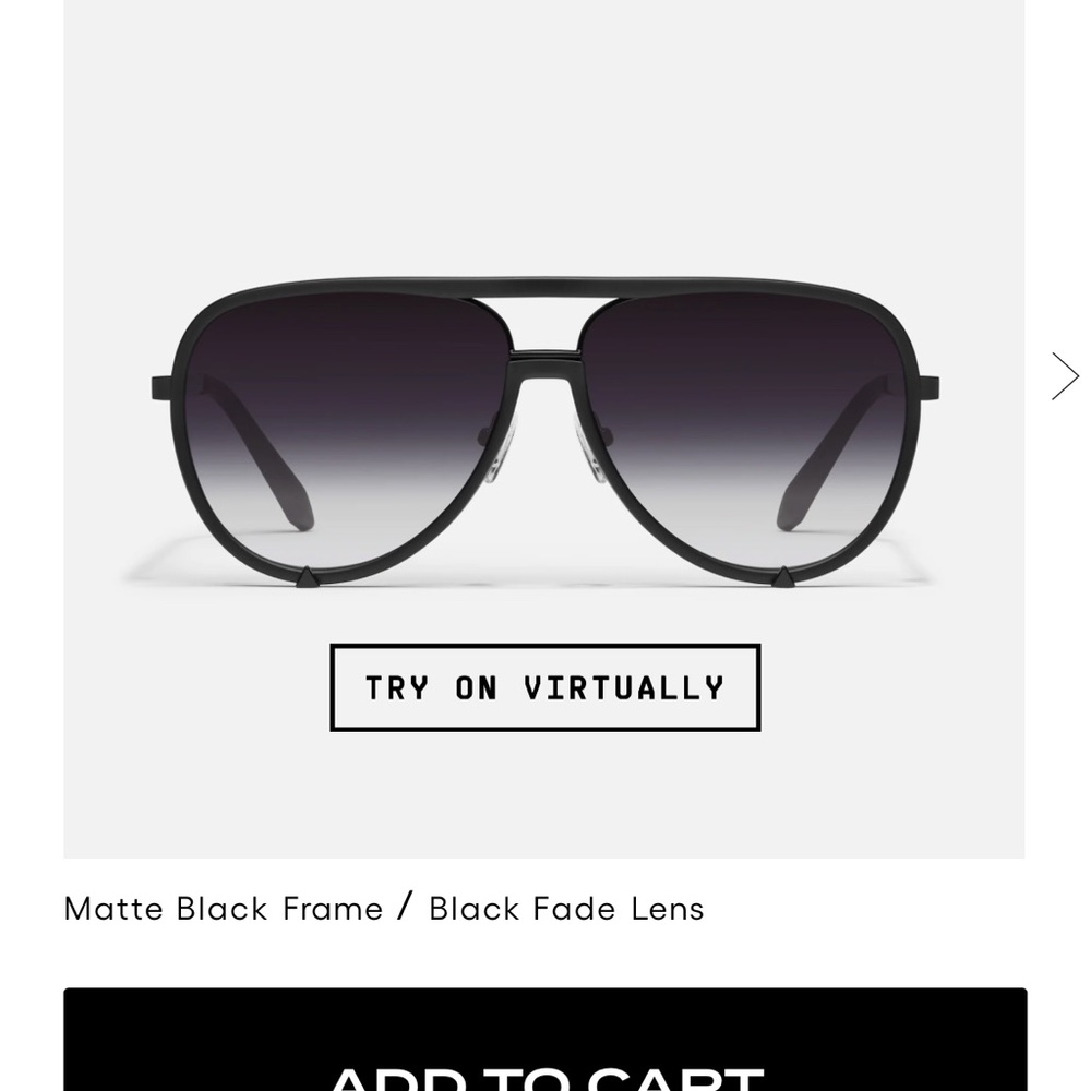 Quay Australia High Profile Black Aviator Sunglasses